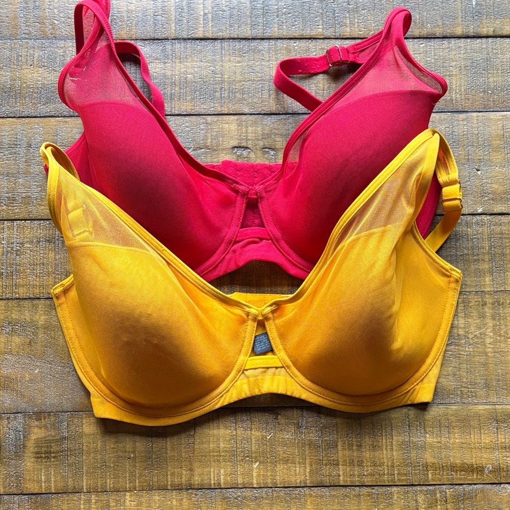 34DDD Smart & Sexy Bra Lot Red and Yellow